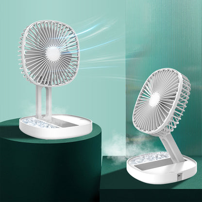 Portable Ice Cube Cooling Fan – USB Rechargeable Foldable Desk Fan