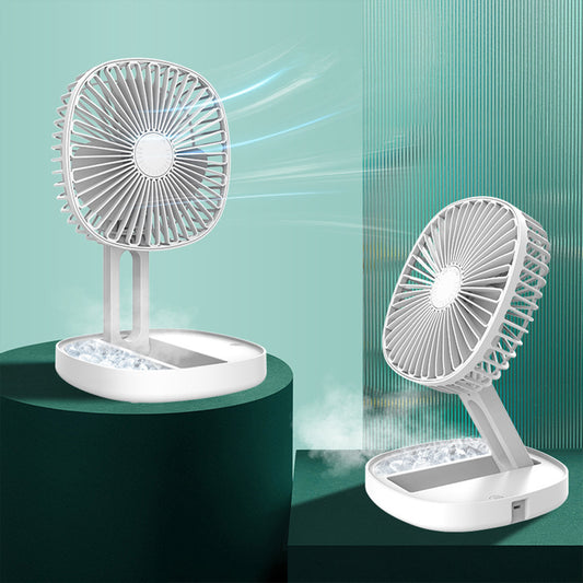 Portable Ice Cube Cooling Fan – USB Rechargeable Foldable Desk Fan