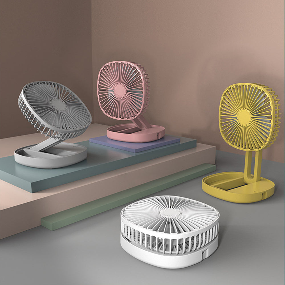 Portable Ice Cube Cooling Fan – USB Rechargeable Foldable Desk Fan