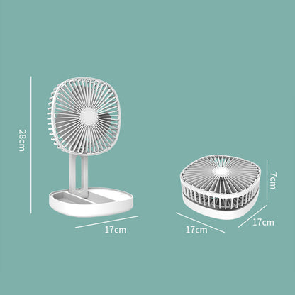 Portable Ice Cube Cooling Fan – USB Rechargeable Foldable Desk Fan